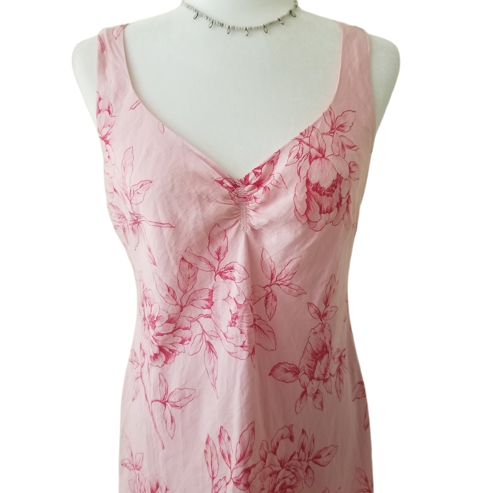Ann Taylor Loft - Pale Pink Floral linen Dress
